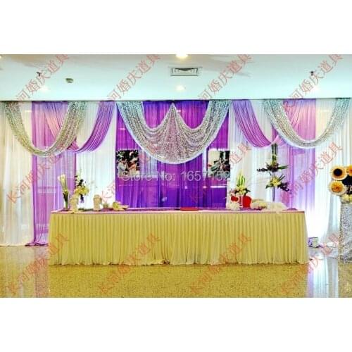 Romantic Sequins Stage Backdrop with Detachable Swag Top-rated 10ft*20ft Party wedding Backdrop Deluxe stage decoration