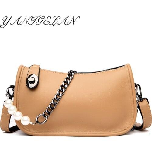 High Quality Cowhide Women Shoulder Bag Luxury Brand Female Messenger Pack Ladies Travel Baguette Handbags Sac Voyage Femme Luxe