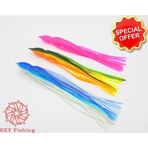 SXY FISHING 6 Inch Octopus & Squid Seawater Fishing Bait Trolling Bait Bionics Squid Lure Bionics Octopus Bait Multiple colors 7