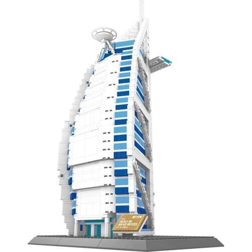 Wange 5220 1307pcs Dubai Burj Al Arab Hotel Building Blocks Creative DIY Gifts Bricks Toys for Children