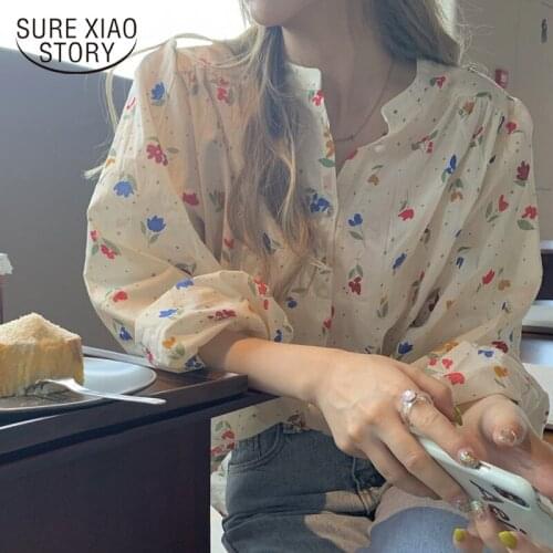 Japanese Vintage Floral Cotton Shirt Womens Summer Thin Long Sleeve Sunscreen 2021 New Niche Korean Loose Chic Top Blusas 15562