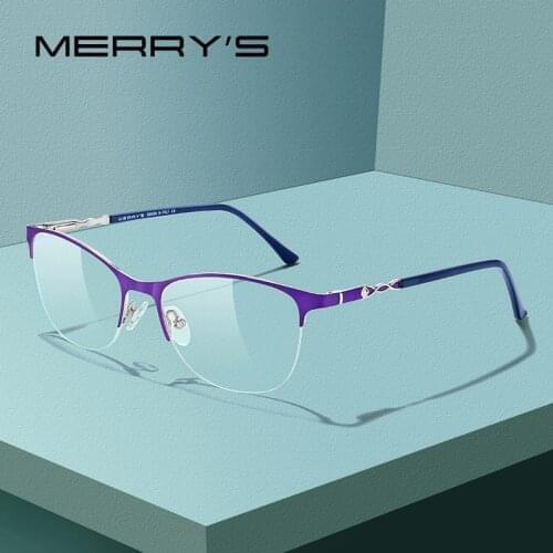 MERRYS DESIGN Alloy Eyeglasses Half Frame Women Fashion Trending Prescription Spectacles Myopia Optical Eyeglasses S2109