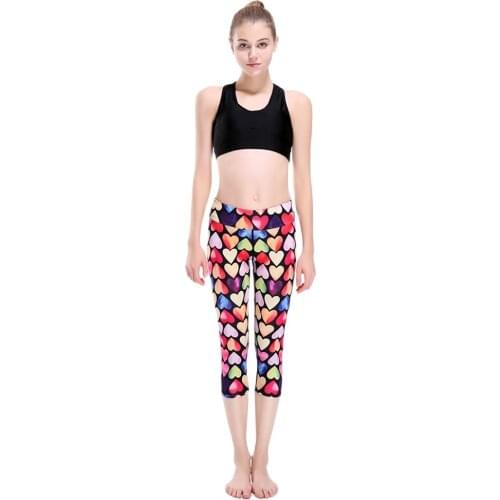 Women Yoga Sports Cal-length Capris Love Candy Jogging Tights Workout Pants S M L Summer Spring Sport Women Clothes