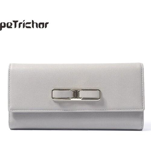 Sweet Bow Hasp Long Day Clutch Wallets for Women PU Leather Multifunctional Card Holder Coin Pocket Ladies Brand Purse Money Bag