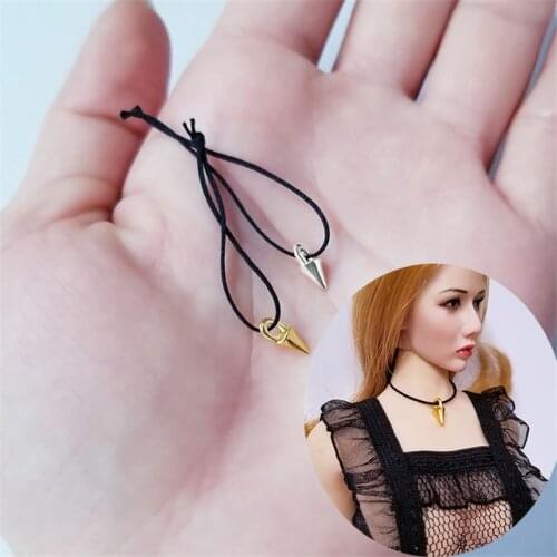 1/6 Scale Male Female Hip Hop Rivet Necklace Accessory for 12 inch Action Figure Toy