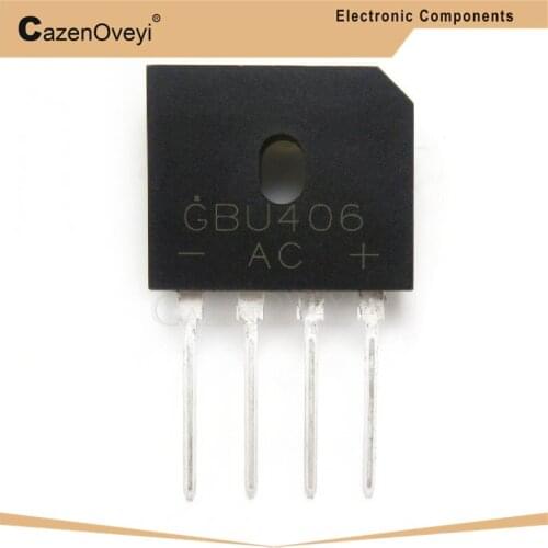 10pcs/lot GBU406 Bridge Rectifier Diode 4A 600V GBU-4 (SIP-4) Single Phase Full Wave 4 Amp 600 Volt GBU 406 In Stock