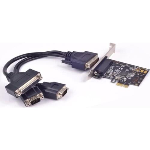 2 Ports Serial RS232 + 1Port Parallel LPT PCI-E Card Chipset for Moschip MCS9901