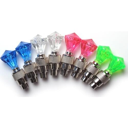 2Pcs Bicycle Valve Lights Wheel Spokes Tire Cycling LED Light Batteries Tyre Tire Valve Caps Lantern Lamp MTB Bike Accessories