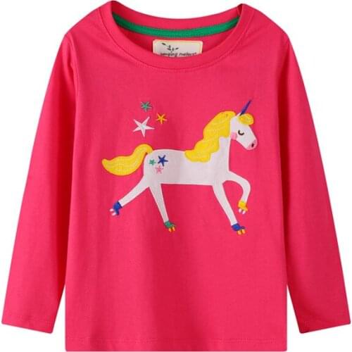 2021 Unicorn T Shirt Girls T-shirt Long Sleeve Kids Tops Princess Tshirt Autumn Unicornio T-shirts Licorne Koszulki Kids Clothes