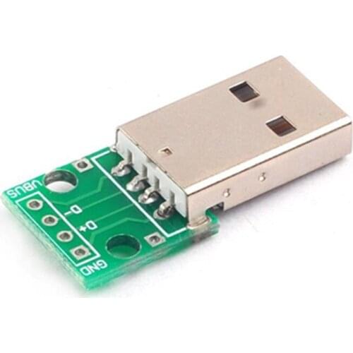 USB 2.0 male Head Socket To DIP 2.54mm Pin 4P Adapter Board