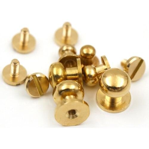 8-12mm Height Brass Nail Buckle Clasps Nipple Tack Rivet Screw Studs Footstand For Bracelet Bag Leather Craft DIY Accessories