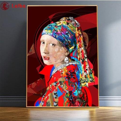 5D DIY Diamond Embroidery Hot selling home art, pearl earring girl Picture O Diamond Painting Cross Stitch Mosaic New Arrival
