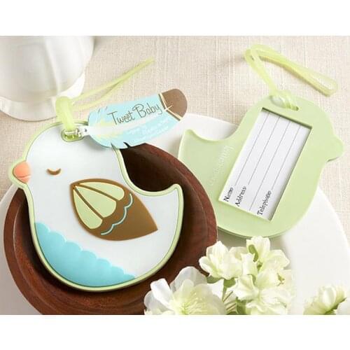 FREE SHIPPING 100PCS "Tweet Baby" Baby Bird Luggage Tag Favors BABY SHOWER Babbage Tag Birthday Gifts Party Keepsake