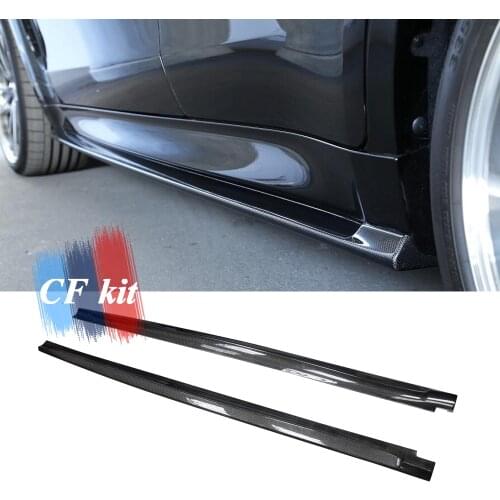 CF Kit 2PCS Carbon Fiber Side Skirts For BMW F15 F16 X5 X6 F85 X5M F86 X6M M TECH Body Kit 2014 UP Car Styling