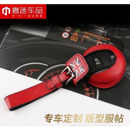 1pcs top layer leather Car key case Key Ring car styling for BMW MINI cooperS countryman F60 F54 F55 F56 JCW Auto Accessories