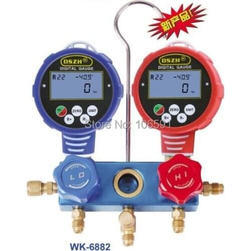 Digital 4 value refrigeration dual pressure, Refrigerant gauge check test air conditioning and fluoride,pressure gauges
