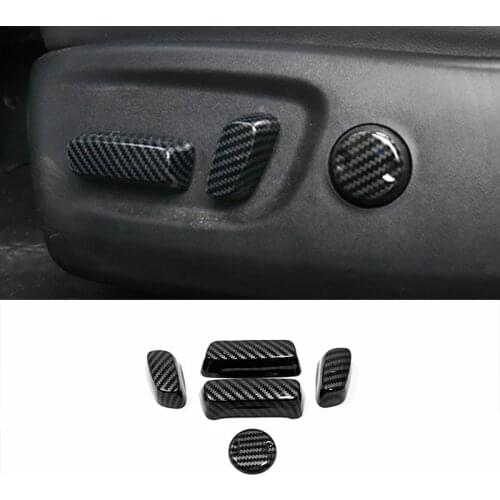 For Lexus NX 200 2015 2016 Car Accessories ABS Matte/Carbon Car Seat adjustment Switch Cover Trim Sticker Car Styling 5pcs