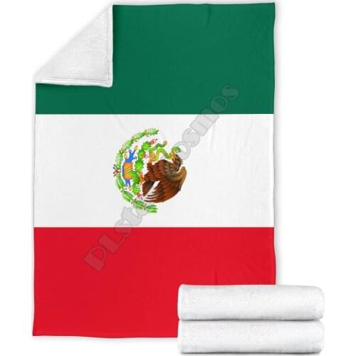 Mexican Flag Fleece blanket dog printed Wearable Blanket Adults For Kids Warm Sherpa Blanket