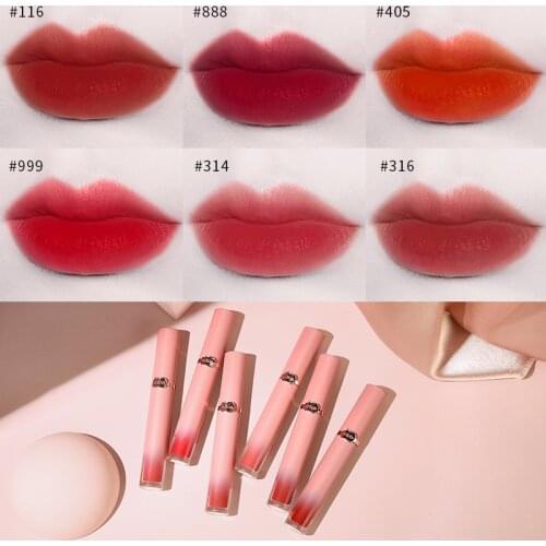 HOJO Velvet Lip Glaze Velvet Air Texture Waterproof Long-lasting No Fading Non-stick Cup Lipstick Moisturizing Lip Gloss TSLM2