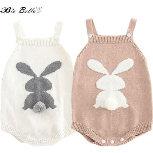 Baby Spring Autumn Bodysuit Lovely Infantil Boy Girl Sweater Rabbit Kids Newborn Overalls Clothes 0-24Months Baby Bodysuits 2021