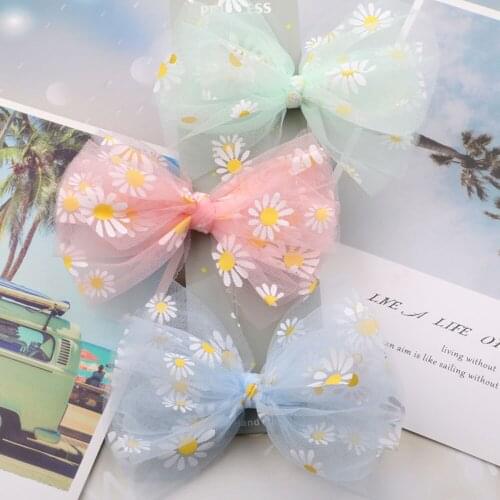 2pcs Little Daisy Padded Patches Bow Tie Appliques for Clothes Stickers Supplies DIY Hair Clips ornament Decoration Accessories