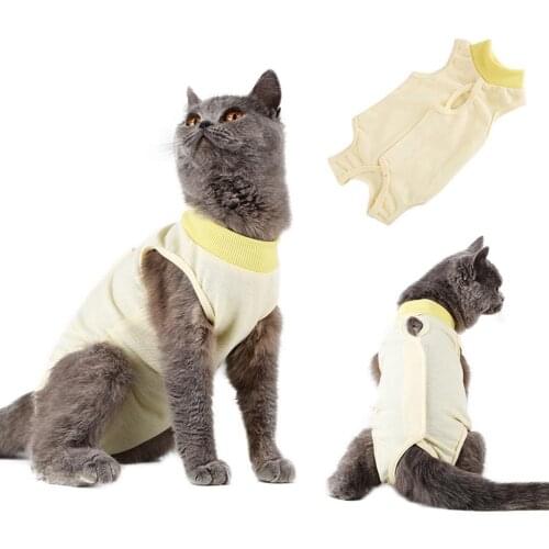 Pet Cat Recovery Weaning Suit Breathable Elastic Vest Wound Protection Clothes Anti-mite Soft Cat Weaning Suit