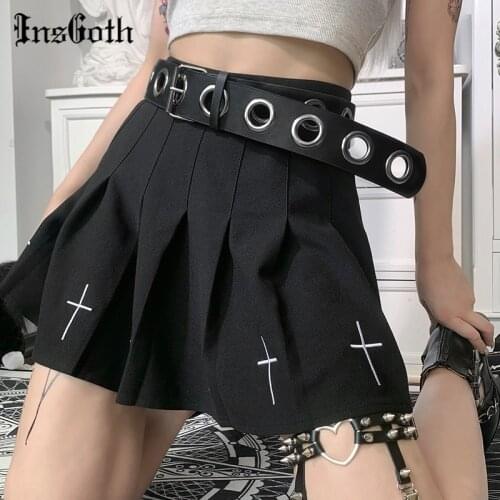 InsGoth Punk Cut Out Ring Leather Belt Harajuku Waist Train Belt Grunge Gothic Accessories Buckle Strap For Dress Trousers