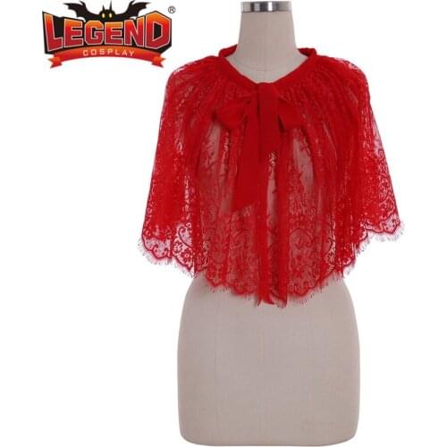 Red Lace Bridal Wraps Wedding Bridal Capelet Women Shawl Evening Capes mini cape capelet
