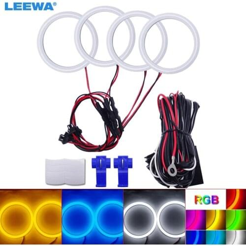 LEEWA 4X80mm Headlight Auto Halo Rings Cotton Lights SMD LED Angel Eyes for Toyota Camry 07(EURO/US) Car Styling White #CA3099