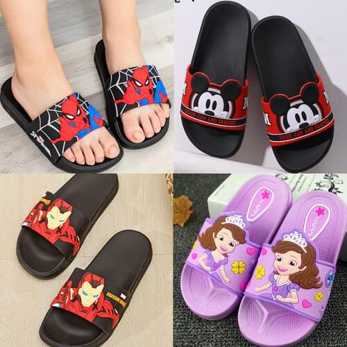 Slippers Summer Children Boys Bathroom Non-slip Home Indoor Bathing Iron Man Batman Kids Home Sandals