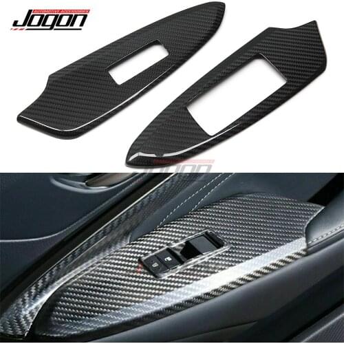 LHD Genuine Carbon Fiber For Lexus RC RC200t RC300 RC350 RC-F SPORT 2015-2019 Car Accessories Window Switch Lift Lock Panel Trim