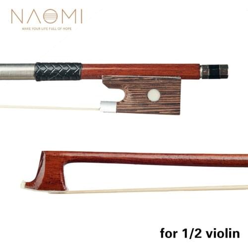 NAOMI 1/2 Size Brazilwood Bow Violin / Fiddle Bow Violin Bow Student Bow Beginner Use Violin Accessories