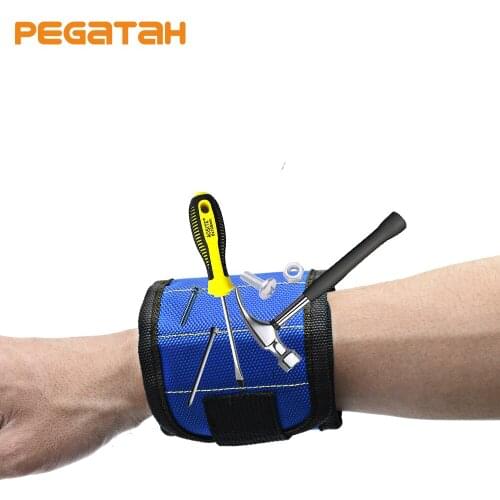 Magnetic Wristband With 5pcs Strong Magnets For Holding Screw Nails Drill Bits Great For Your Tool Bag For Auto Repair DIY Tool