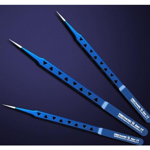 Mechanic Non-magnetic Stainless Steel Tweezers High Hardness Lengthened Thickened Forceps For Mobile Phone Repair