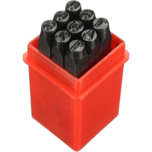 0~9 Number Punch Set Tool Die Hardened Steel Metal Wood Stamp Case Leather Punch Tool Craft 9Pcs Free Shipping