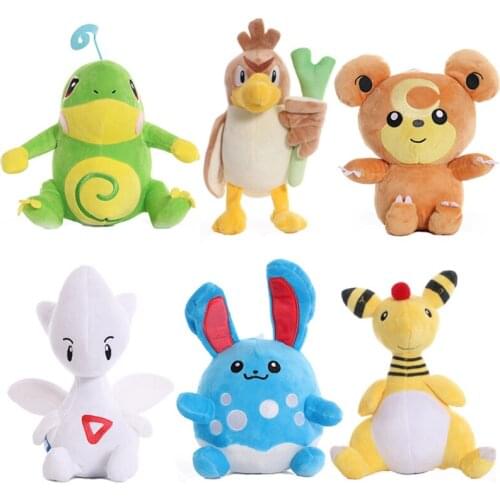 New Politoed Azumarill Ampharos Teddiursa Farfetch'd Togetic plush evolution doll cute Claw machine toys for Children gift