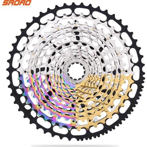 SROAD 12s 10-50T Cassette 12 speed MTB Bicycle Cassette Bike Freeewheel fits SRAM XD Super Light CNC Bicycle Cassette Gold Color