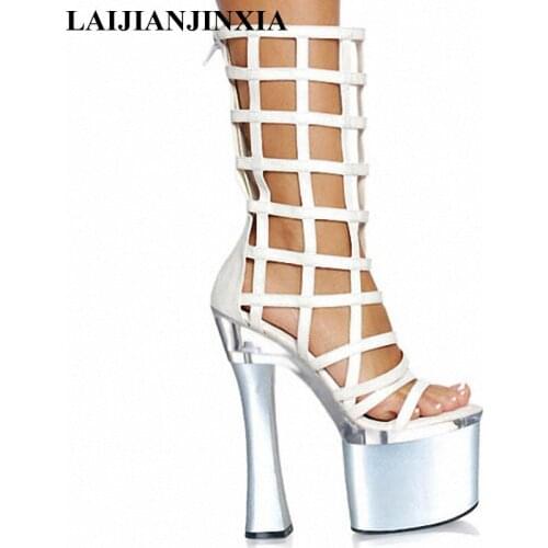 New 18cm Hollowed-out, boots, pure white sleeves for a brides wedding shoes, big shoe new special price Dance Shoes