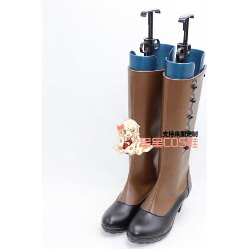 Black Butler Kuroshitsuji Madam Red High Heel Brown Cosplay Shoes Boots X002