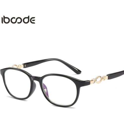 Iboode New Fashion Metal Decoration Reading Glasses Women Anti Blue Light Presbyopic Eyeglasses Classic Computer Goggle Eyewear