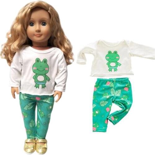 43cm doll clothes for 40cm Baby doll boy clothes pants set dinosaur for 18 inch doll boy spring outfit