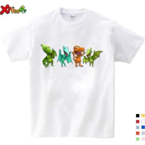 BOYS Clothing Summer Children Boys Cartoon Dinosaur Letter Print 100% Cotton T-shirt Tops Shirts Tee Summer Boy Clothes 3T-9T