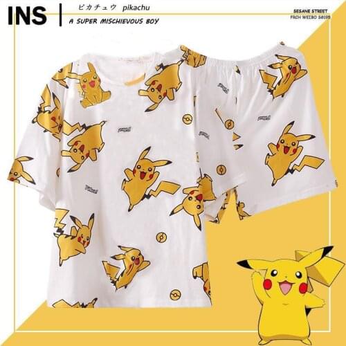 Summer Boys Girls Pajamas Sets Cars Cartoon Cotton Children Boy Girl Sleepwear Nightwear Kids Lightning Pikachu Pyjamas Suit