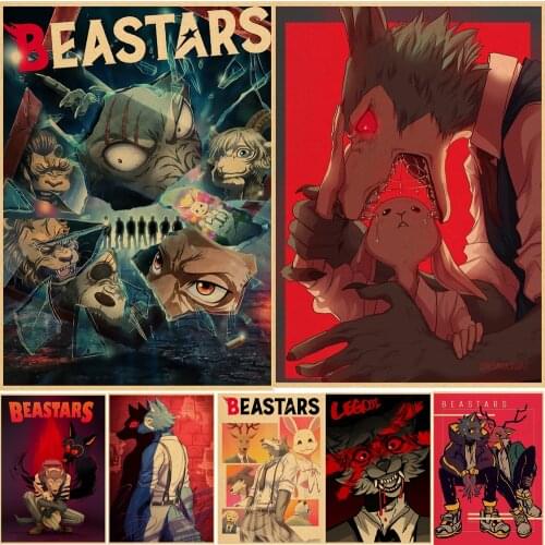 Japanese Anime Beastars Poster Kawaii Cartoon Decor Manga Wall Stickers Kraft Paper Art Print Home Room Decoration Painting
