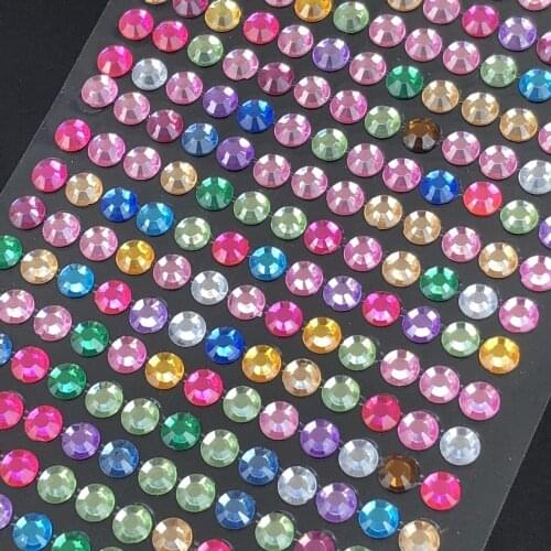 8*24cm Self Adhesive Acrylic Rhinestone for Phone PC Car Decal Styling Accessories Art Diamond Scrapbooking Stickers 260pcs