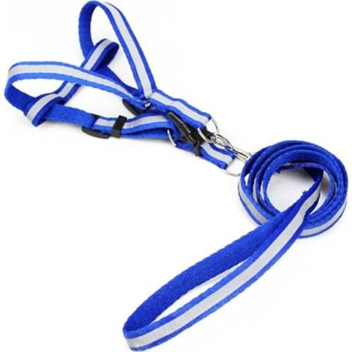 Reflective Small Dog Harness Leads Rope Set Adjustable Nylon Dog Harness and Leash Set for Small Medium Dog Pet Running Tracking