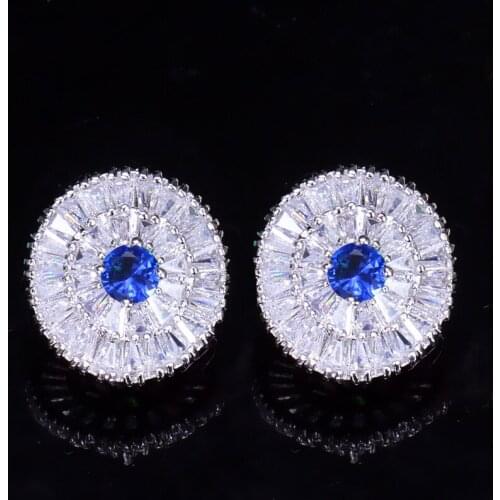 ThreeGraces Elegant Wedding Party Earring Jewelry Silver Color Cubic Zirconia Crystal Red Color Stone Earrings For Women ER297