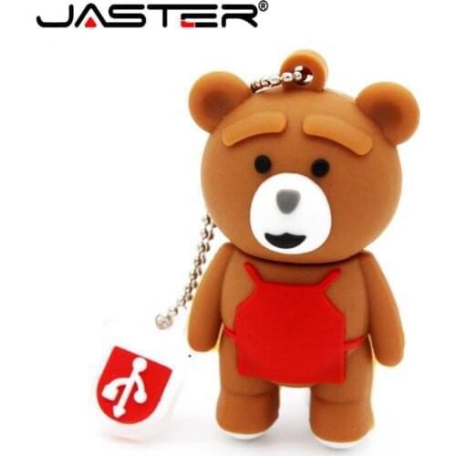 JASTER Cute bear model pendrive 4GB 8GB 16GB 32GB 64GB usb flash drive U disk memory stick USB 2.0 U disk lovely gift
