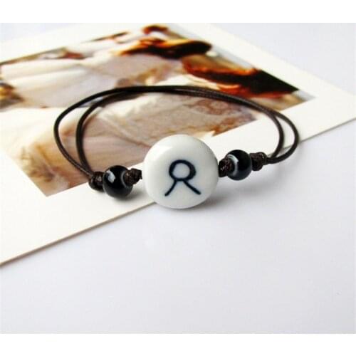 Vintage 12 Constellations Bangles Couple Ceramic Bracelet Korean Version Simple Charm Bracelet Gifts for Men