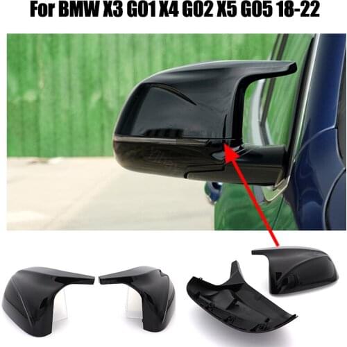 High Quality 2pcs M Style Black Side Mirror Covers Replacement for BMW X3 G01 X4 G02 X5 G05 2018 2019 2020 2021 2022